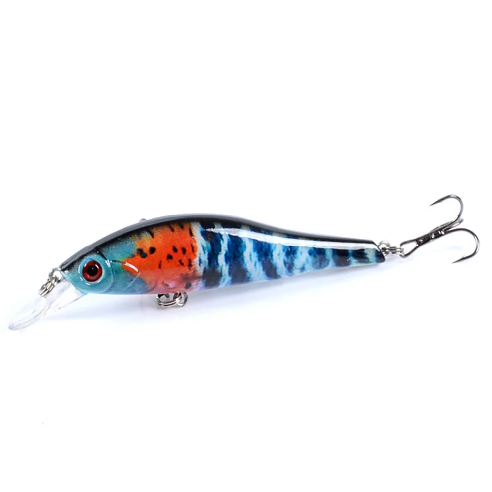 Señuelo de Pesca de pececillos duros, cebo Artificial pintado de plástico, ojos 3D, Wobbler, aparejos de Pesca Crankbait, 9,7 cm, 11,7g, 1 unidad