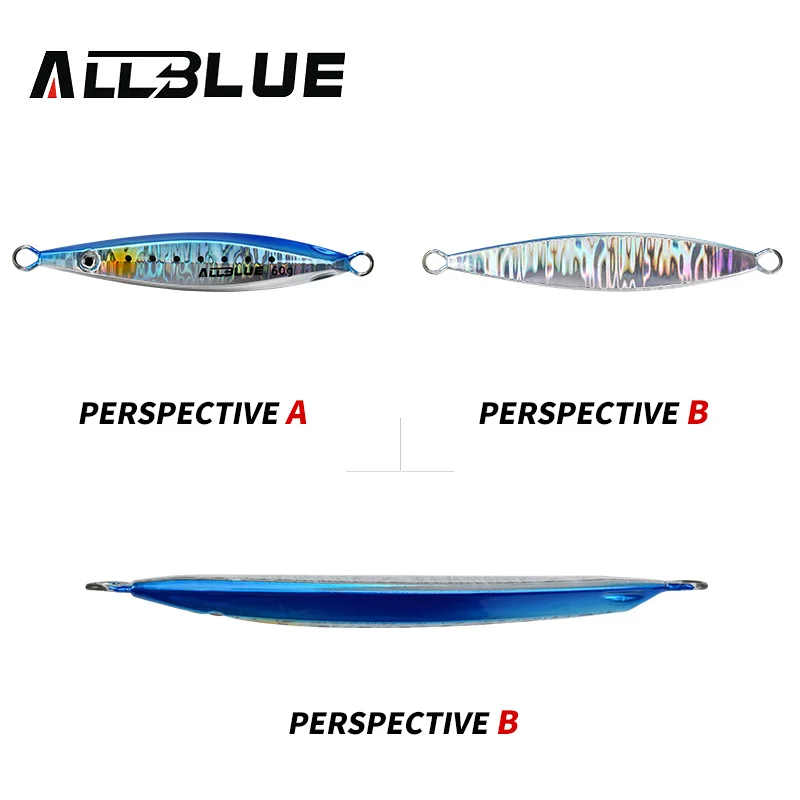 ALLBLUE-señuelo de pesca de Metal lento, cuchara de Jigging de fundición lenta, 20G, 30G, 40G, 60G, aparejos de cebo de aleación de Zinc Artificial - imagen 2