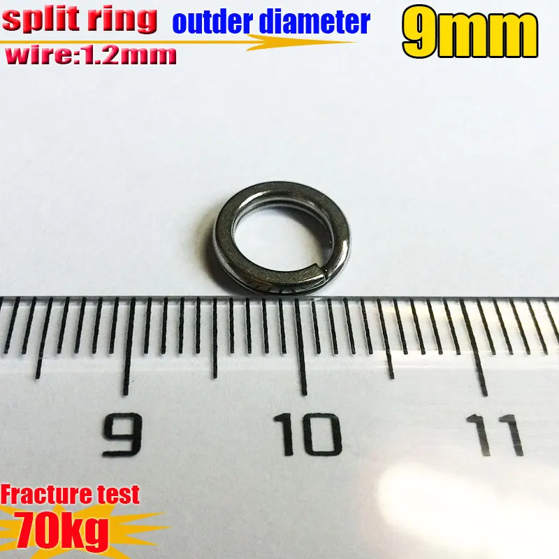 Señuelo de pesca con anillo dividido, alambre de prueba fuerte de 1,2mm * diámetro exterior de 9mm, cantidad de 500 unids/lote, material 304 - imagen 3