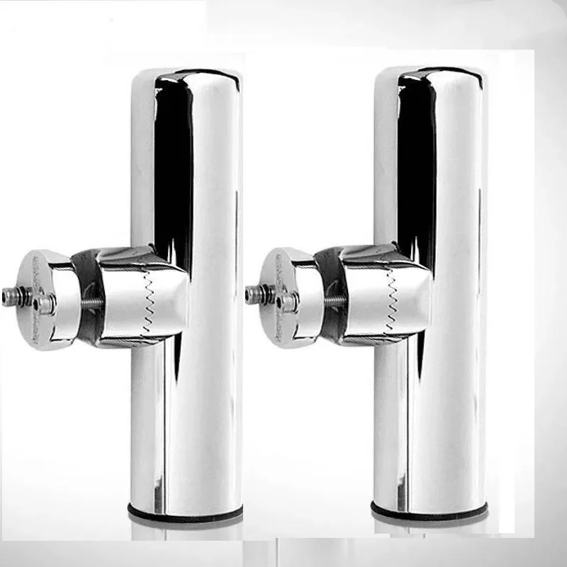 Accesorio de aparejos de pesca de acero inoxidable marino, soporte de caña giratoria para tubos de 19-25mm, 2 uds.