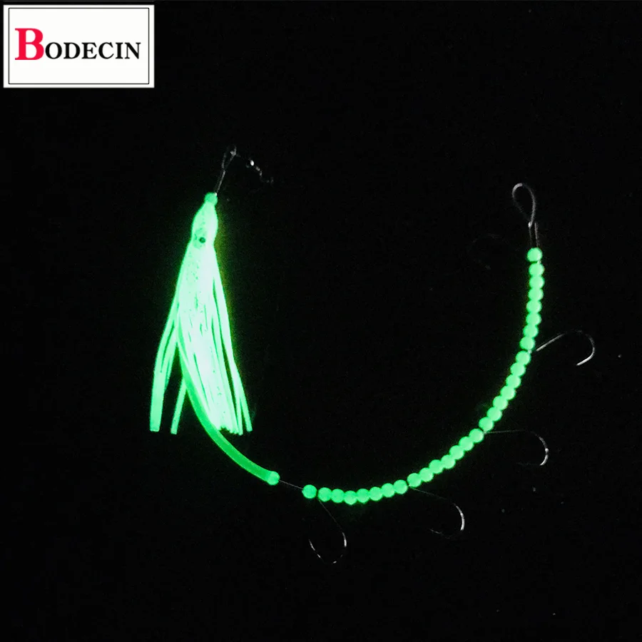 Señuelo luminoso de calamar, anzuelos giratorios de cuerda para pesca en el mar, Sabiki, Texas, Artificial, Maruseigo