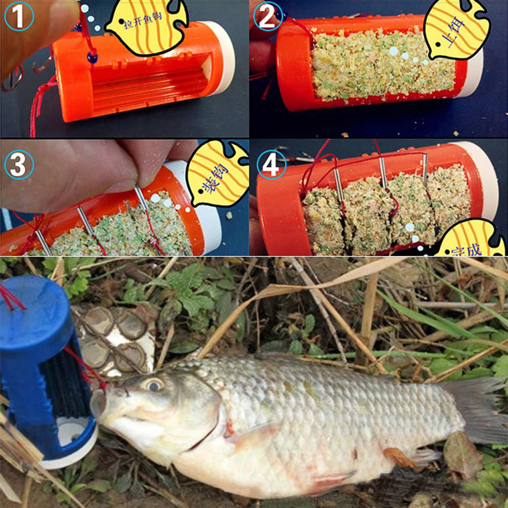 Anzuelos de Pesca de acero al carbono, anzuelos colgantes a prueba de peso, jaula de cebo para alimentador de peces, juego de anzuelos de Pesca - imagen 5