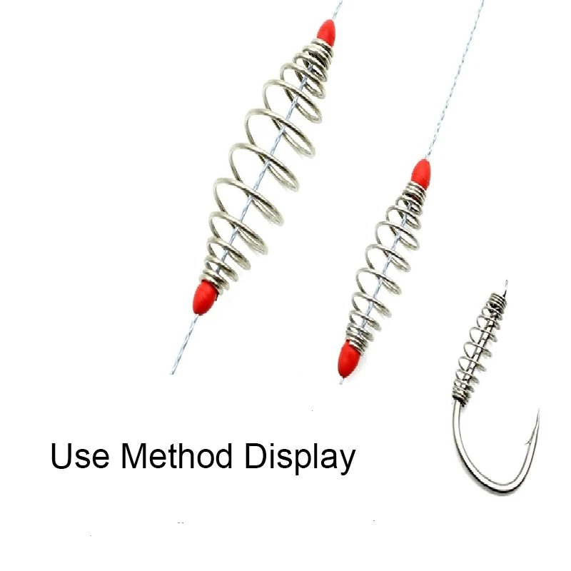 1000 Uds 304 anzuelo de Pesca de acero inoxidable alimentador de cebo gancho de carpa de resorte plantilla de explosión anzuelo aparejos de Pesca de primavera Pesca - imagen 3