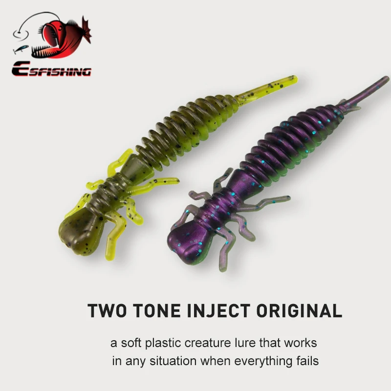 ESFISHING nuevo Jigging cebo de gusano suave Larva 50mm 75mm para todos los peces Iscas Pesca hielo Artificial pequeño señuelo de Pesca aparejos - imagen 3