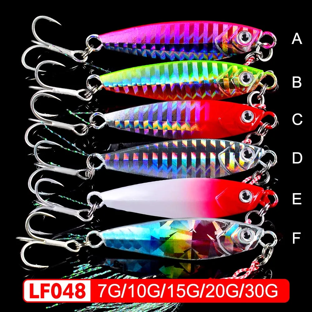 Señuelo de pesca de fundición de Metal, cebo Artificial de lubina de mar, aparejos de pesca de invierno, ojos 3D, 7g-30g - imagen 2