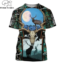 Camiseta Estampada Ciervo 3D – Manga Corta Unisex