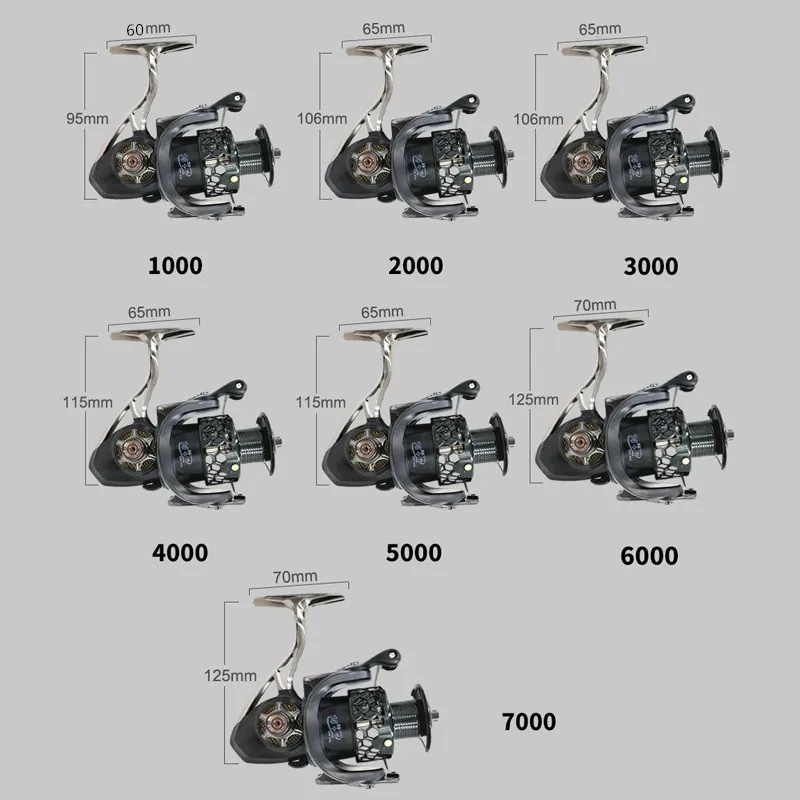Mavllos-carrete giratorio para pesca de carpa, accesorio de Metal para bote de agua salada, 14 + 1BB, relación de velocidad 5,5: 1 1000 2000 3000 7000 - imagen 2