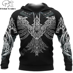 Sudadera con cremallera estampada 3D Cuervo de Odin