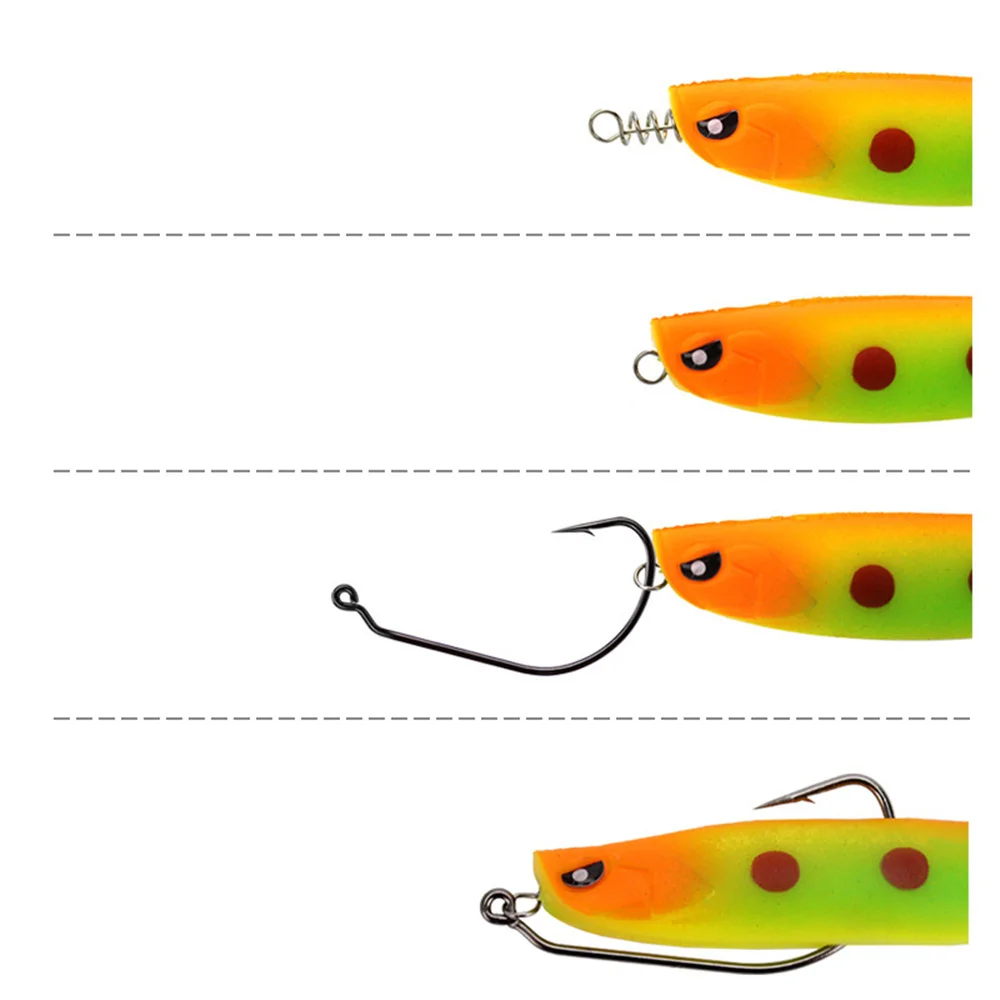 20 unids/set anzuelo de pesca con cabeza de manivela expuesta 1/0-5/0 anzuelos de pesca para anzuelos de cebo de pesca blandos para aparejos de pesca Texas - imagen 5