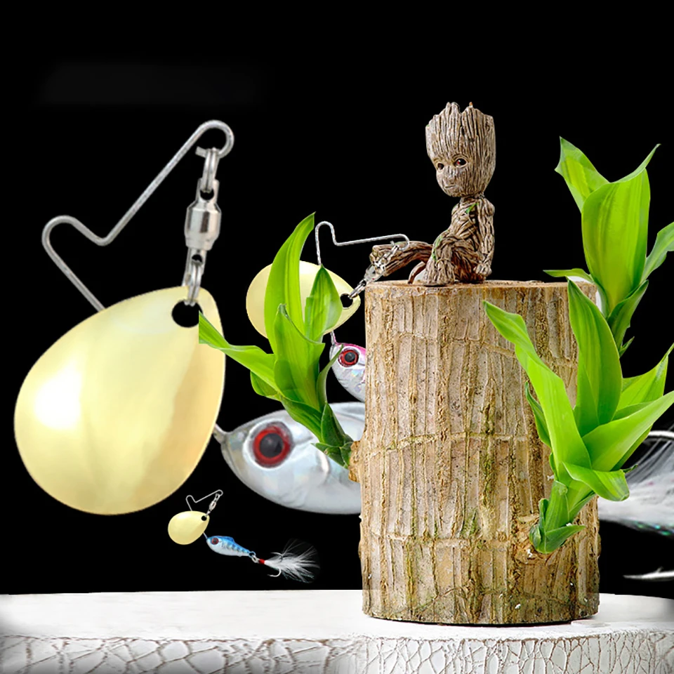 1 Uds 12G 35MM VIB de lentejuelas de señuelo de pesca giratorio 360 de lentejuelas con plumas tres ganchos de pesca en hielo herramientas de carnadas - imagen 4