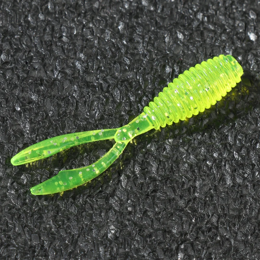 Señuelo de pesca suave de 0,3g y 36mm, cebo Artificial Wobbler de doble cola, aparejos de pesca de silicona, señuelos de gusano para aparejos de mar oceánico, 10 piezas - imagen 5