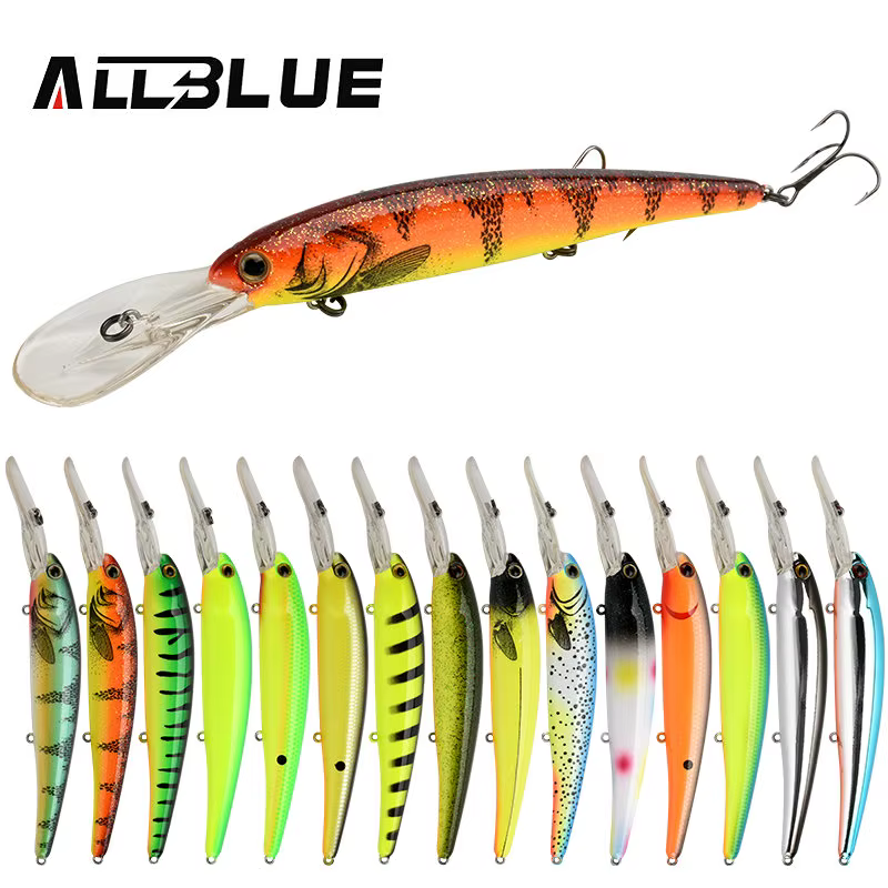 ALLBLUE-señuelo de pesca de curricán, Wobbler, 125MM, 19G, flotante, Crankbait, Minnow, Lucio, profundidad de 3-8M, aparejos de pesca - imagen 2