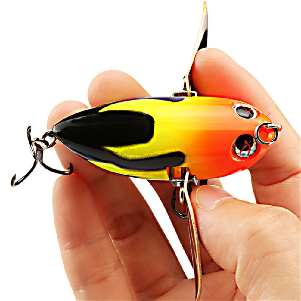 Topwater-señuelo de pesca Crankbait Popper, cebo duro Artificial con alas de Metal para bagre, aparejos de pesca de lubina, 6cm, 12,5g, 1 ud. - imagen 3