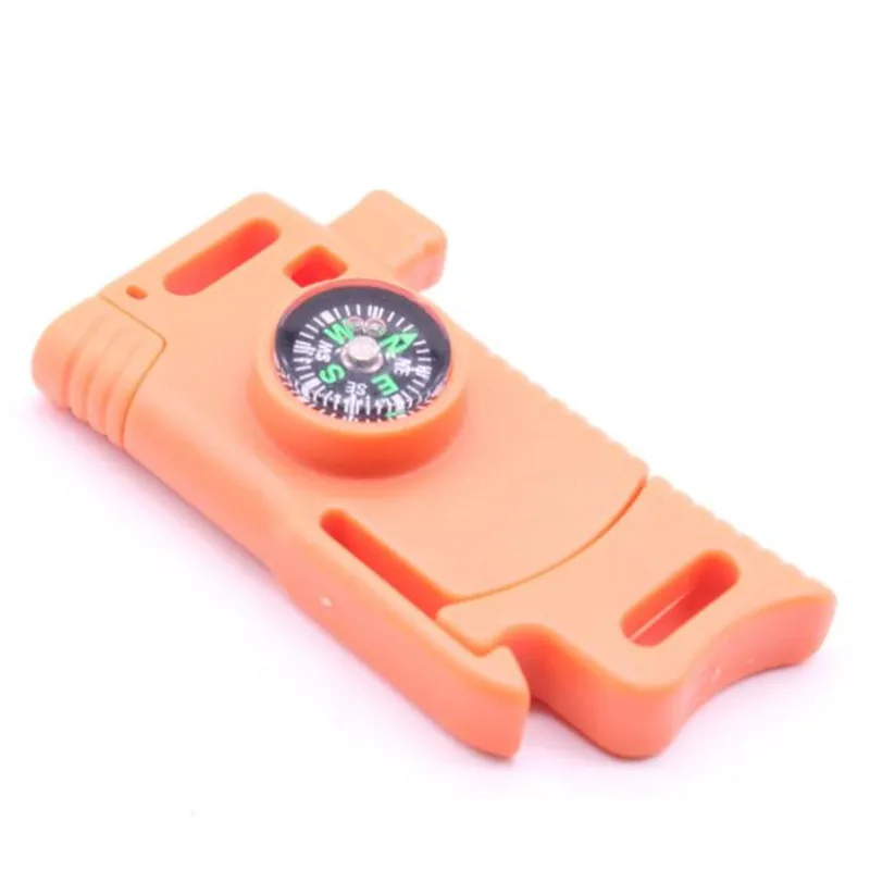 Pulsera de cuerda con silbato para exteriores, kit de supervivencia con hebilla de brújula, paracaídas, 550, 10 piezas - imagen 4