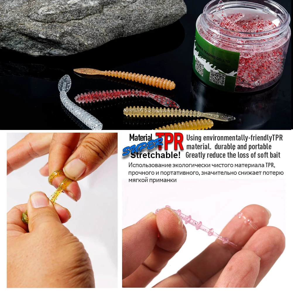 SUNMILE Pesca señuelo suave cebo Artificial gusano cebos de natación 30 Uds señuelo de pez roca plantilla Señuelos de Pesca carpa Pesca Leurre Souple señuelo - imagen 5