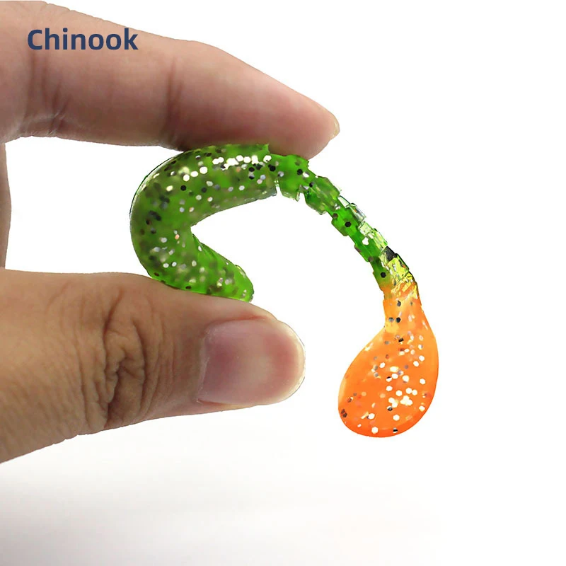 Chinook-señuelo de cebo suave, cola de paleta, 75mm, 4 Uds., Wobblers, pez de silicona para cabeza de plantilla, plantillas de Texas, anzuelos locos - imagen 5