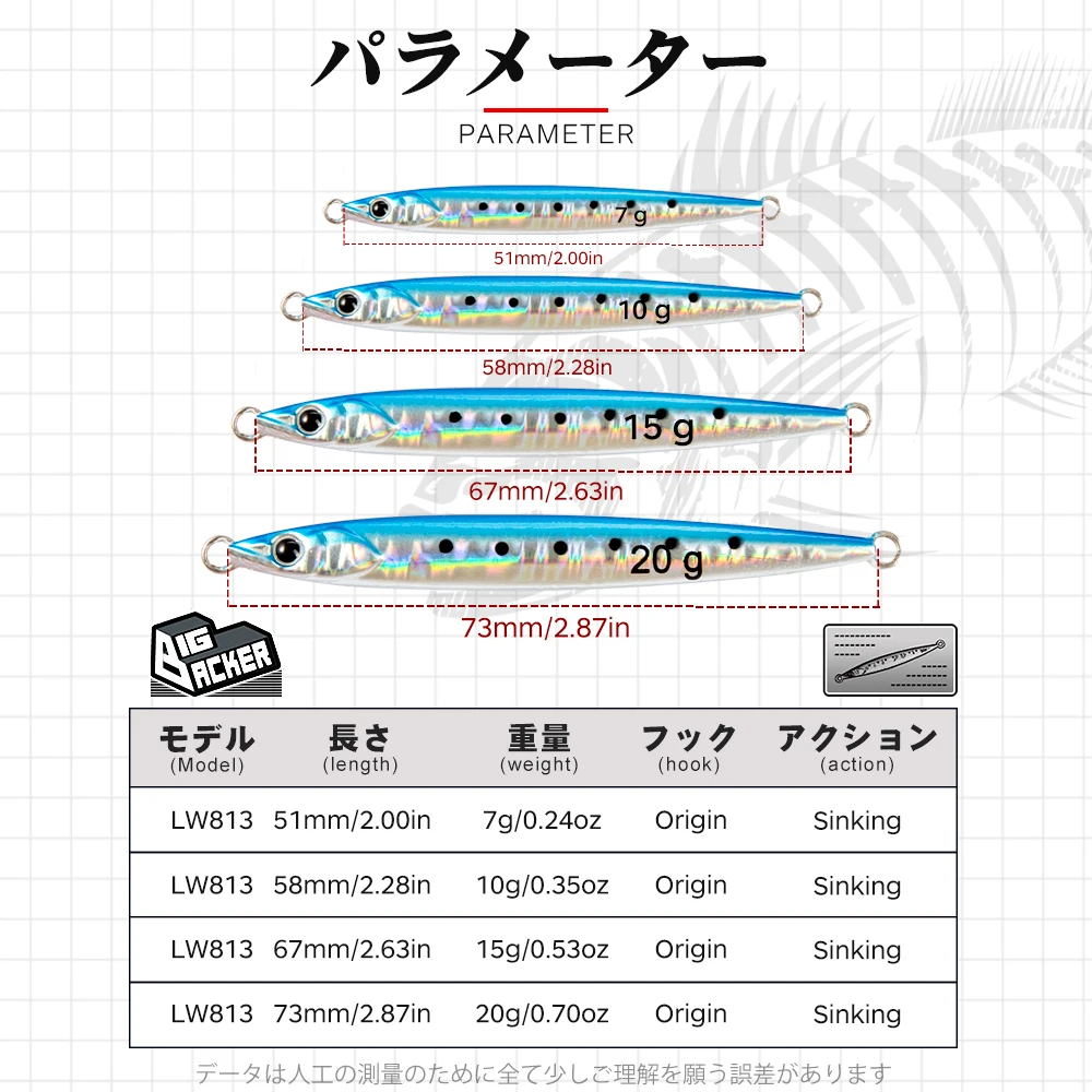 Hunthouse-señuelo duro de pesca jigging, cebo de metal de 7g/10g/15g/20g, cebo de fundición a tierra, cebo Artificial de lubina de mar - imagen 3