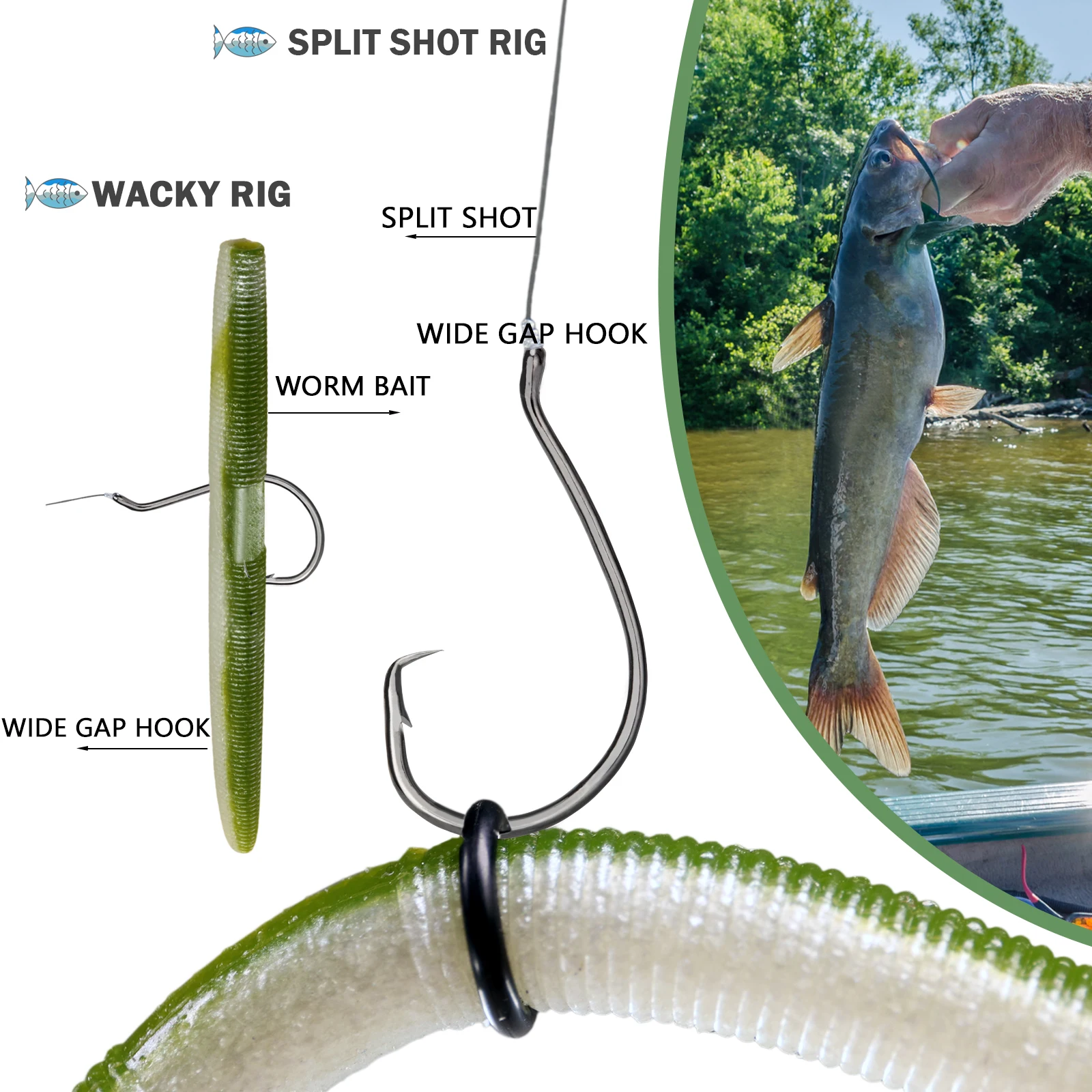 THKFISH 20 piezas anzuelos circulares de pulpo de pesca anzuelo con cerradura compensada de acero alto en carbono # 1/0- # 6/0 Anzuelos de bagre de agua dulce - imagen 3