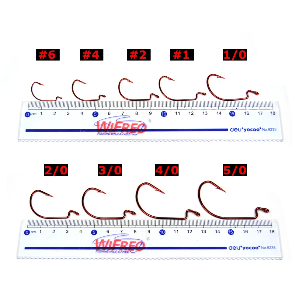 Anzuelos rojos para pesca de lubina, señuelo de plástico blando, de 25 piezas anzuelo, de gran espacio, para Texas, YG83206R - imagen 2