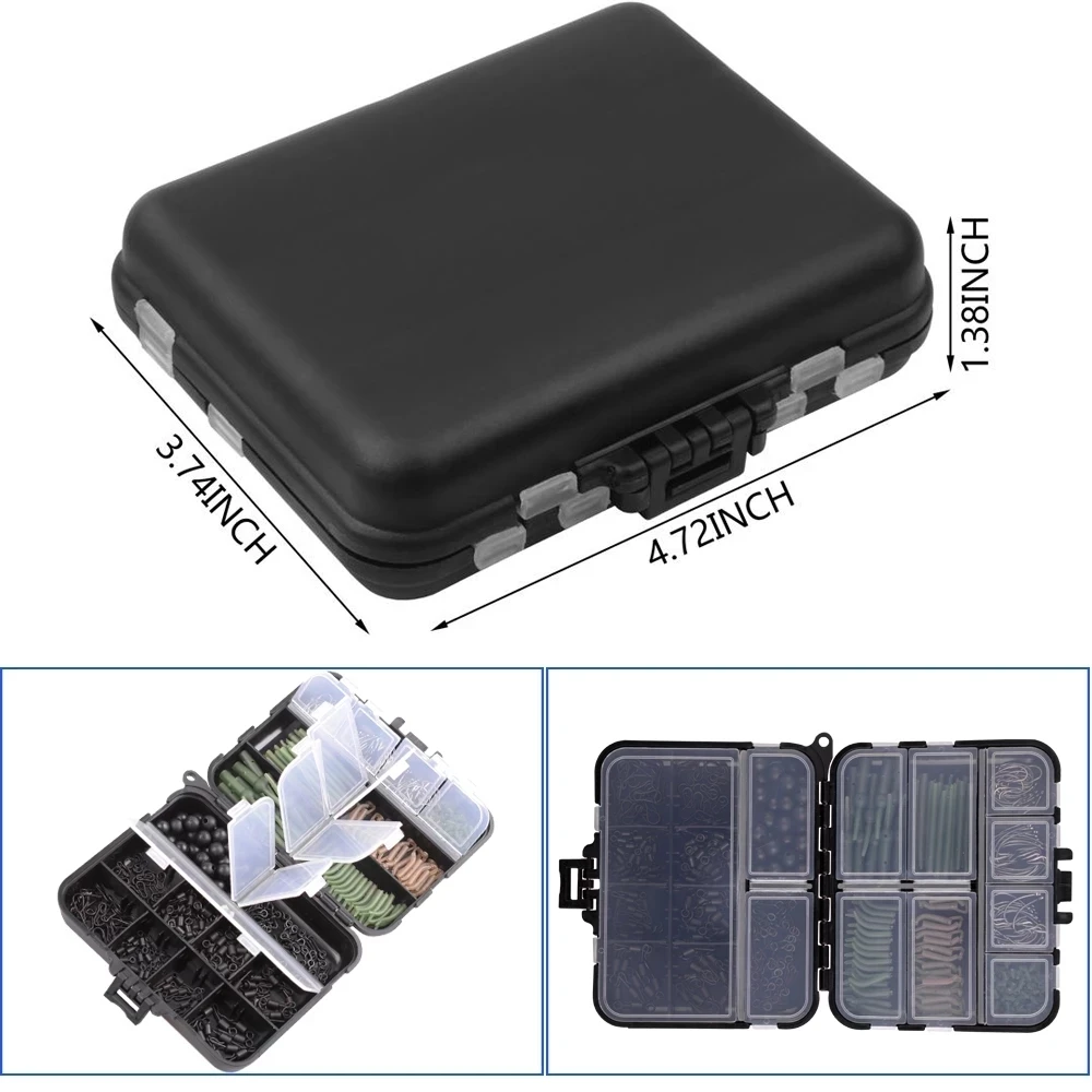 Caja de aparejos de pesca de carpa, Kit de anzuelos giratorios, evita nudos, mangas, cuentas de tope, tornillo de cebo Boilie, accesorios, 420 unids/caja - imagen 4