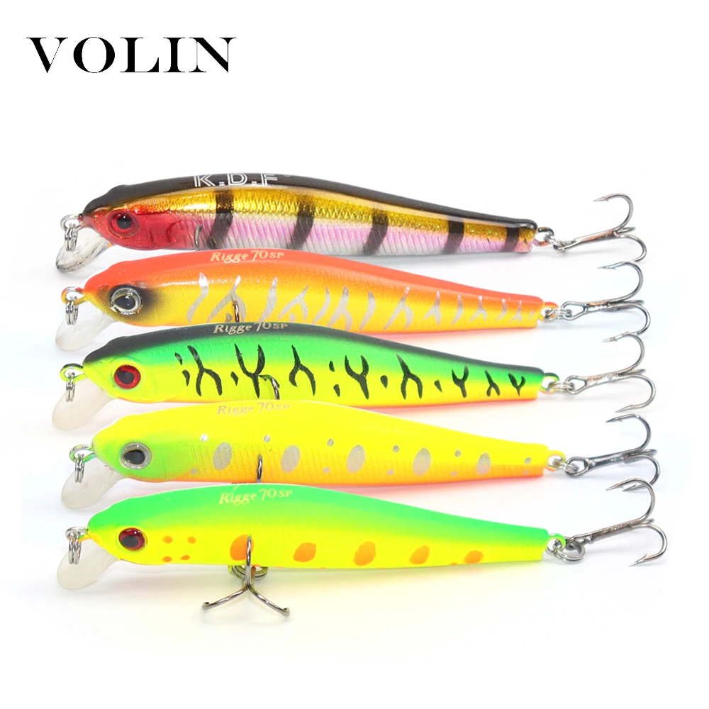 VOLIN 1 pieza nuevo sistema de freno magnético pesca Wobbler 70mm 5g cebo duro Minnow cebo Artificial Swimbait para Lucio perca - imagen 5