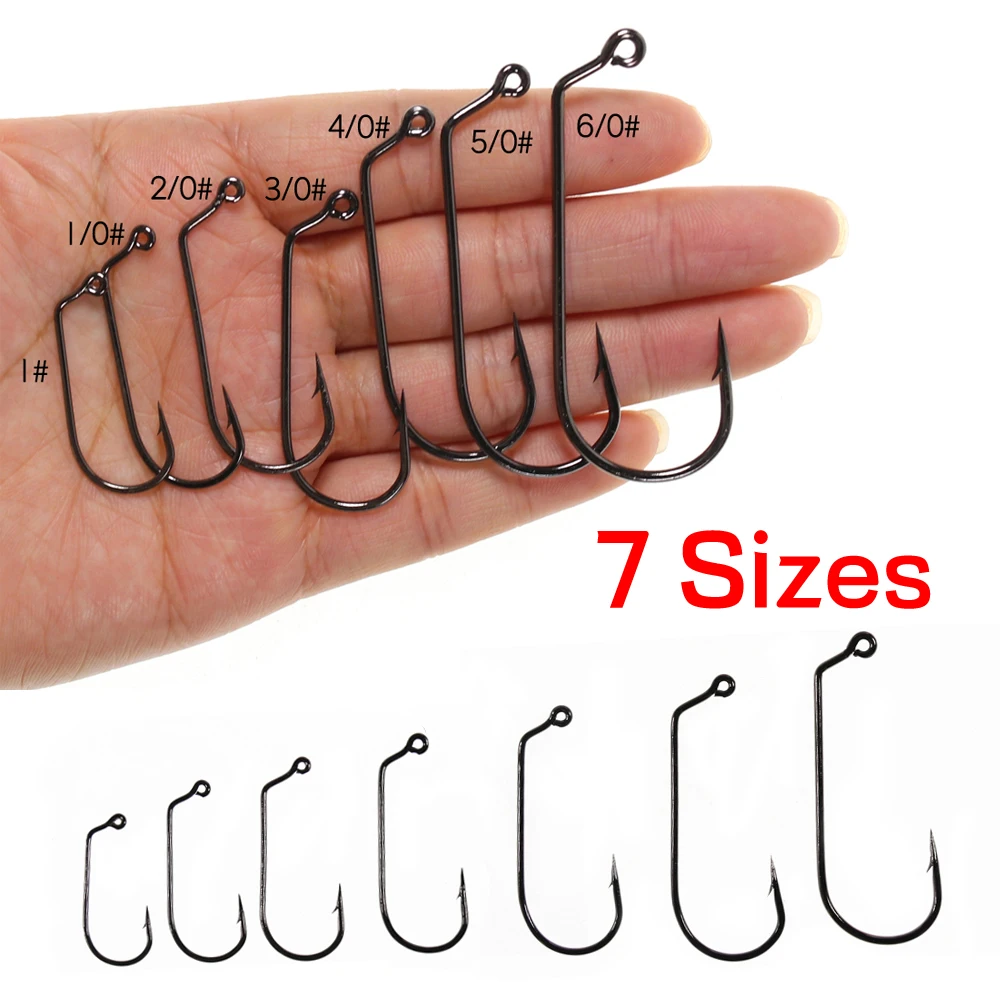 Bimoo-anzuelo de acero con alto contenido de carbono, gancho de plantilla de 60 grados, grueso, para agua salada y dulce, 1 # - 6/0 #, 20 unidades - imagen 2