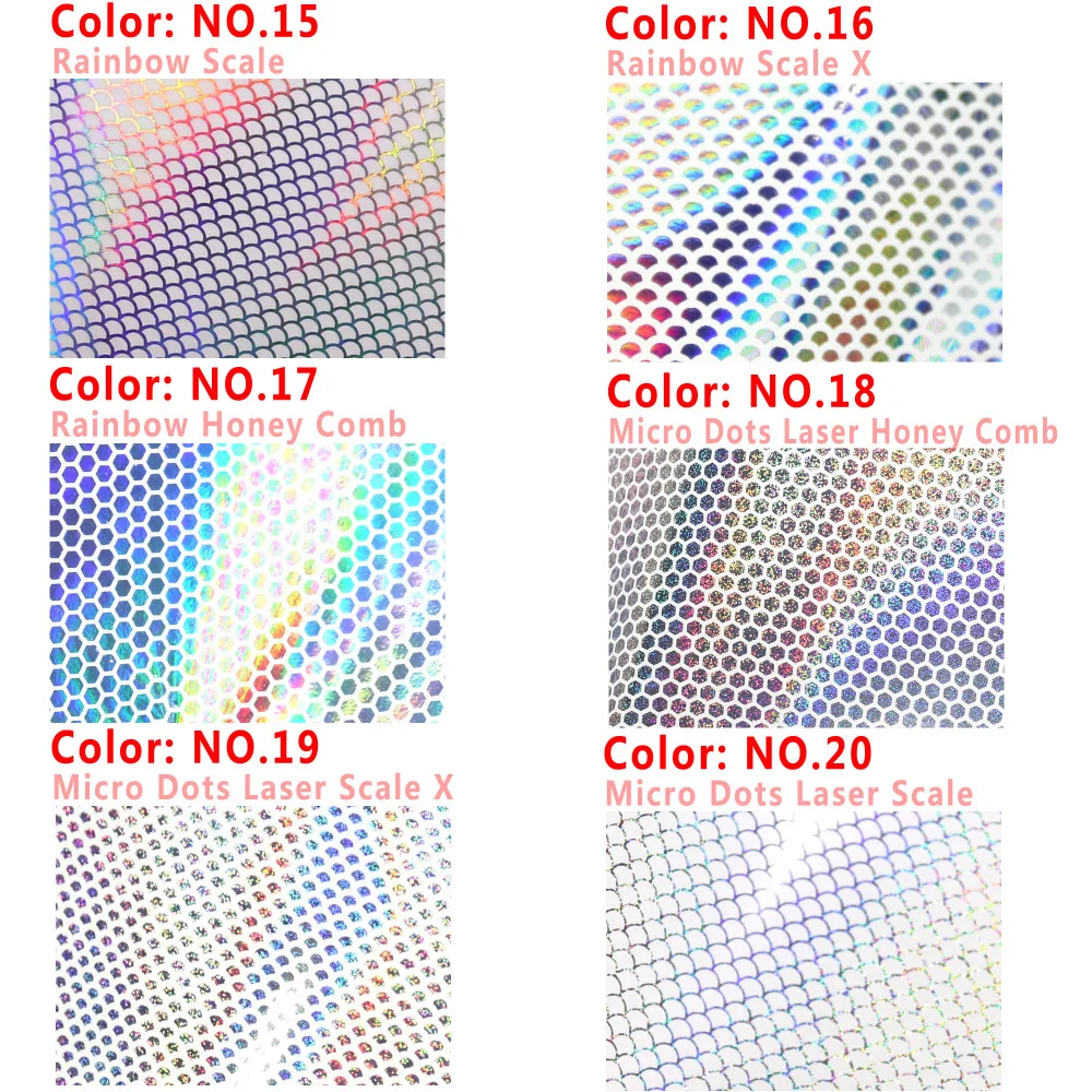 Bimoo, 6 uds., 4 Uds., escamas de pescado holográficas, señuelo, película adhesiva, atado de moscas, película Flash de arcoíris, plantilla de calamar, señuelo, Material DIY - imagen 4