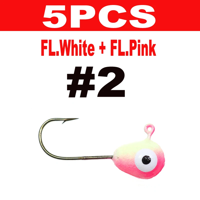 5PCS 2 White Pink