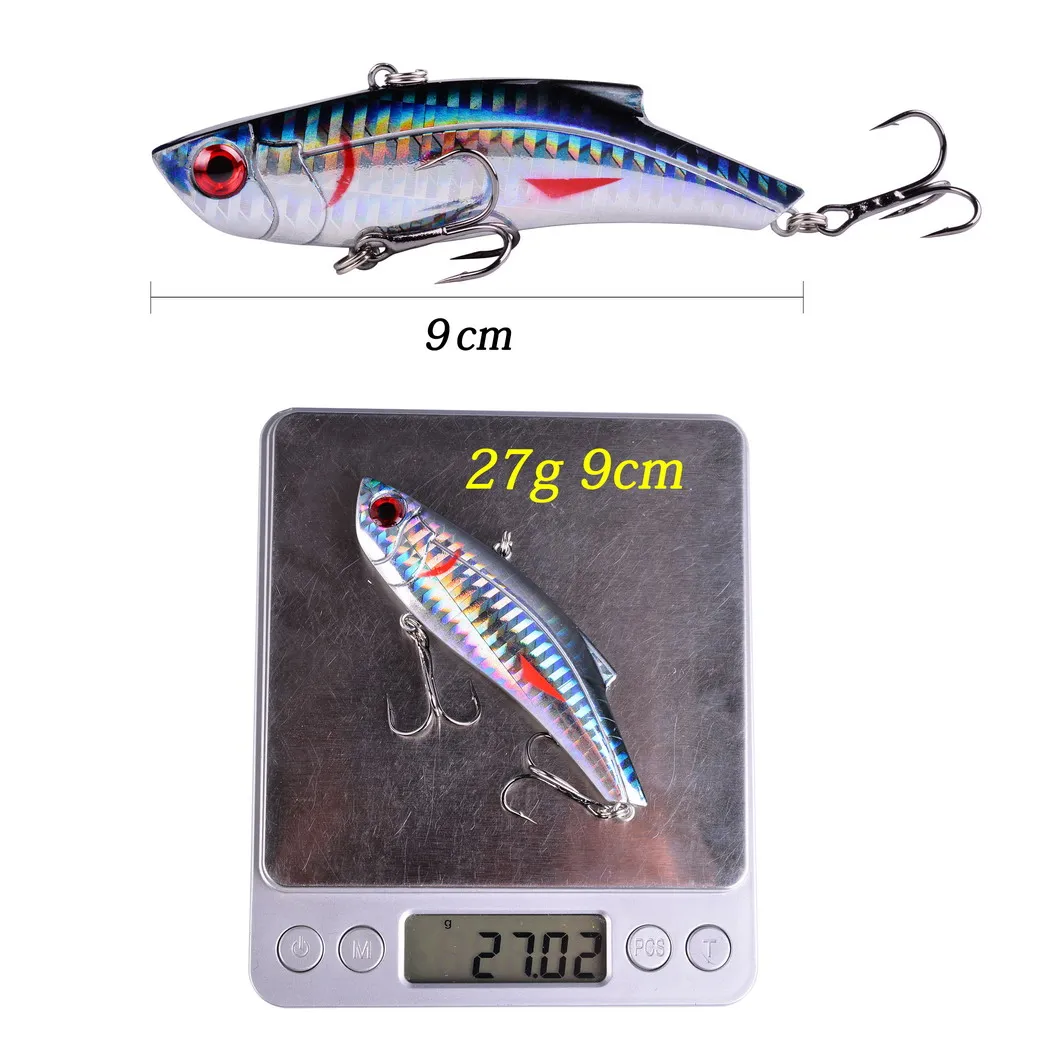 Señuelo de pesca de invierno, cebo duro de 9cm en el interior del mar de hielo, aparejos de pesca, plantilla giratoria de buceo, Wobbler de Metal, 10 Uds., 28g - imagen 2