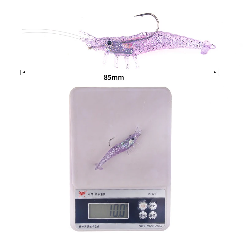 3 unids/bolsa señuelo de Pesca 10g/8,5 cm camarones silicona suave cebo Artificial Lucio Wobblers aparejos de Pesca para lubina Isca Crankbait Pesca - imagen 5