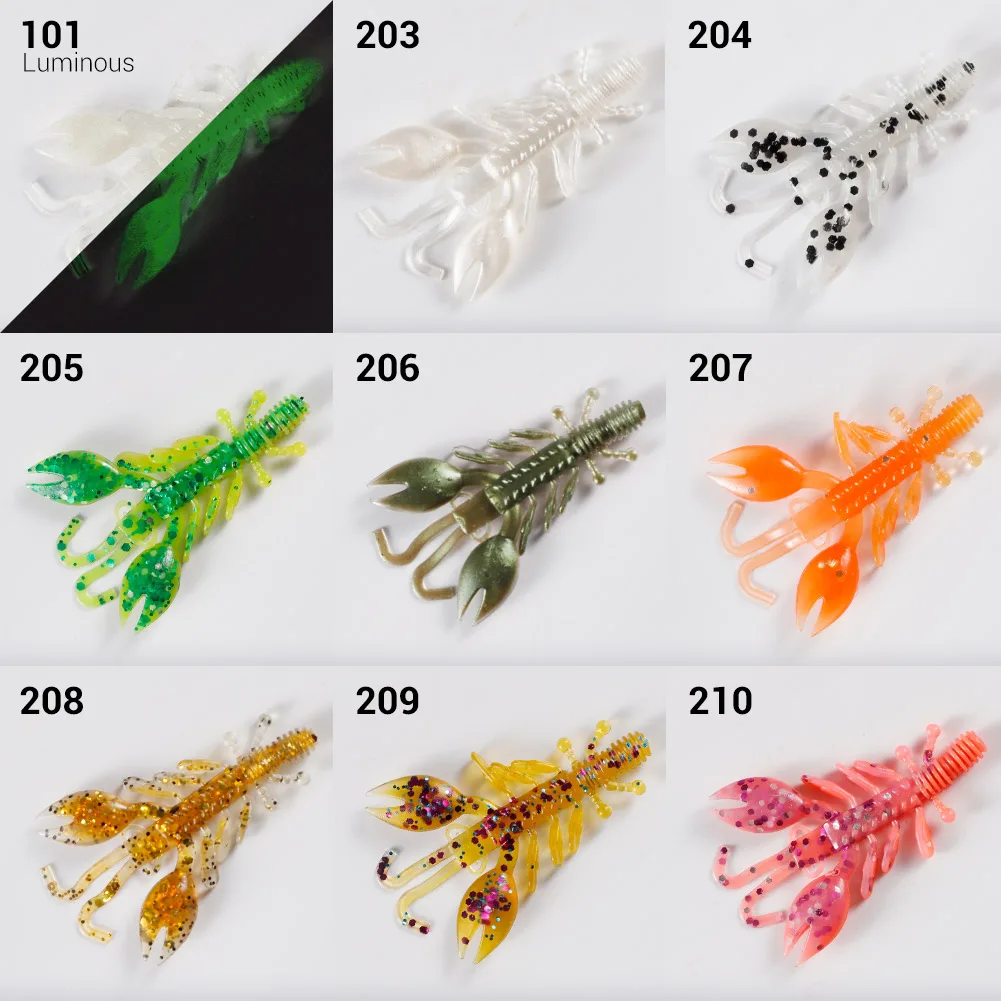 NOEBY Craw-señuelo de pesca suave, cebo Artificial de silicona, gusano de Camarón, Wobblers, plantilla para Señuelos de Pesca de lubina, 4cm, 0,6g - imagen 3