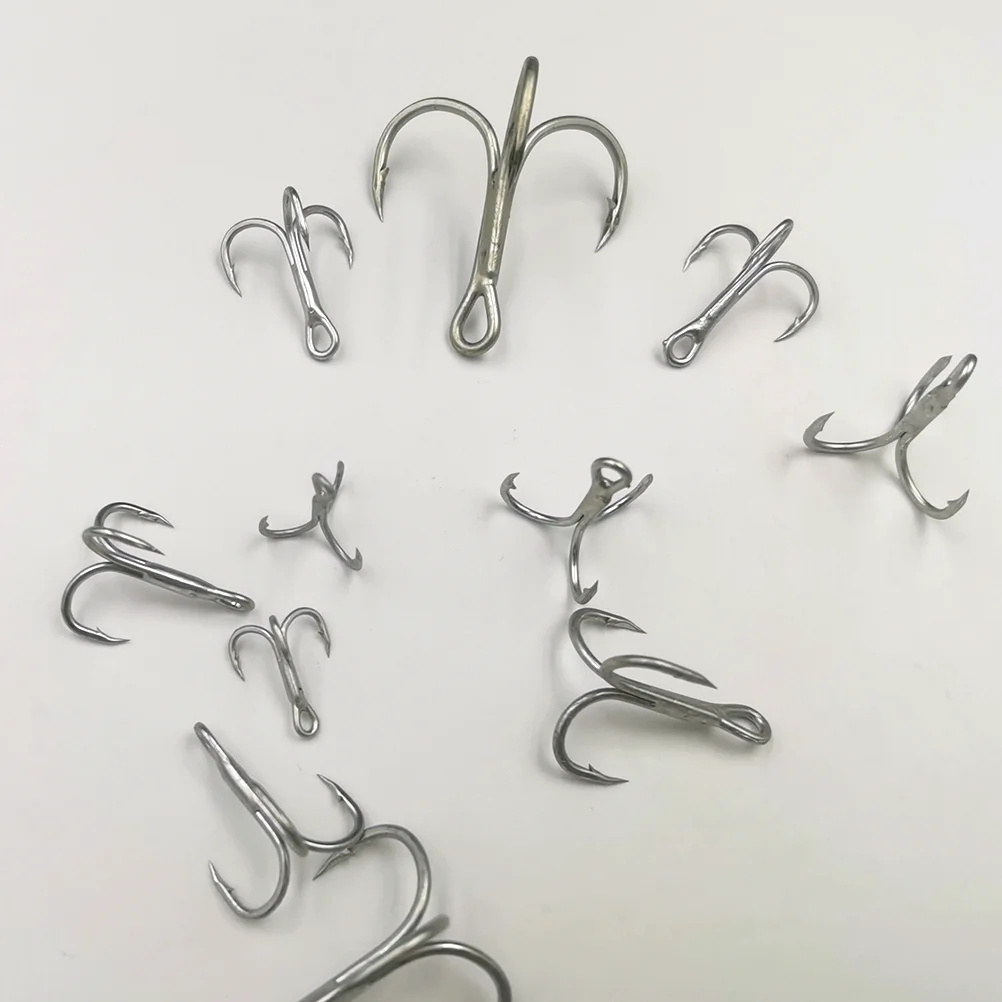 Anzuelos triples de acero al carbono, herramienta de pesca, anzuelo de púas, aparejos de pesca de mar, artículos de carpa, accesorios de Material, 5 unidades por lote - imagen 5