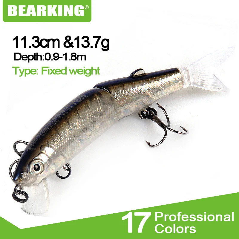Bearking-señuelo de pesca de pececillos, cebo Artificial duro con láser, ojos 3D, 11,3 cm, 13,7g, 1 unidad