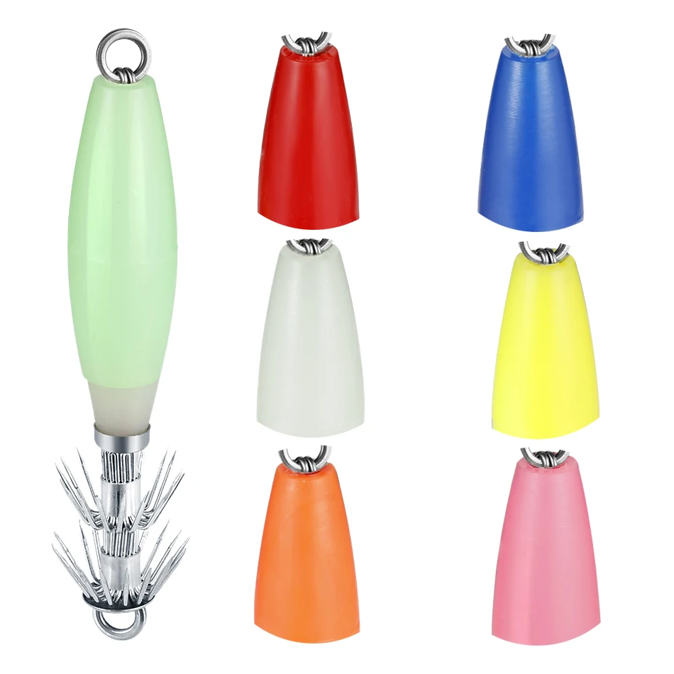 Señuelo de calamar luminoso, plantilla de pulpo, señuelo de pesca Artificial de 14g 9cm, cebo de sepia, anzuelos de doble capa, herramientas de pesca, 1 ud. - imagen 2