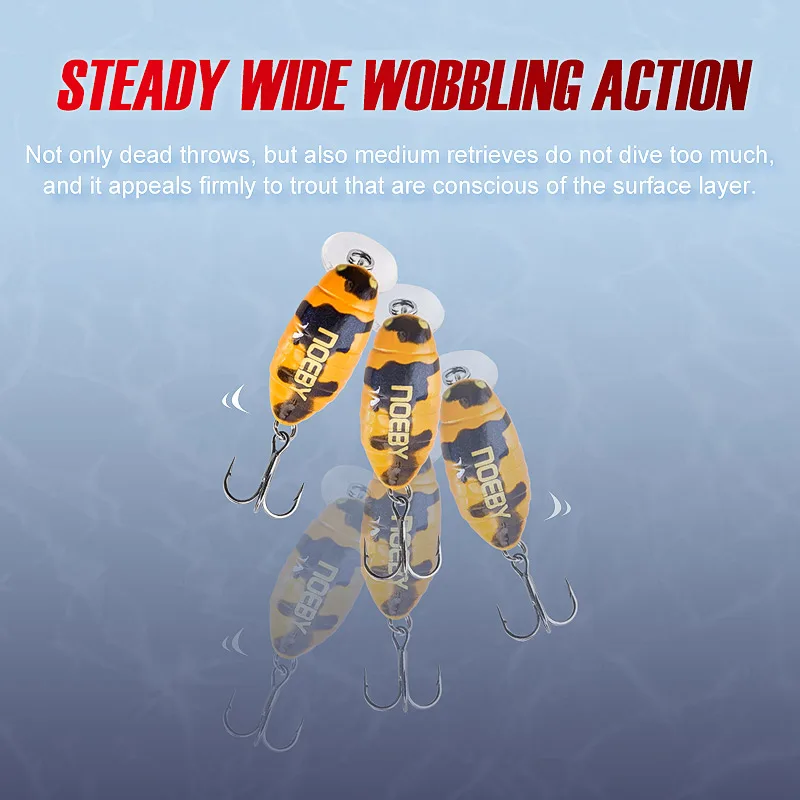 Noeby Crankbaits 28mm 2g Mini Señuelos de Pesca de pececillo flotante cebos duros artificiales Wobblers de manivela pequeña para aparejos de pesca de trucha - imagen 5