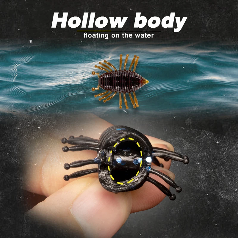 Señuelo suave de gusano de Larva de pesca D1, 30mm, 1,1g, cebo flotante de silicona, Swimbait Artificial de agua dulce para accesorios de trucha y perca - imagen 5