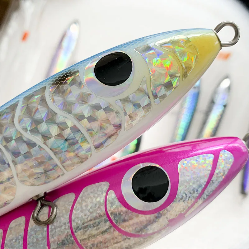 TEASER-señuelo de pesca de madera, lápiz flotante Artificial, Wobblers de fundición larga, 90g120g140g Swim Stickbait TopWater - imagen 3