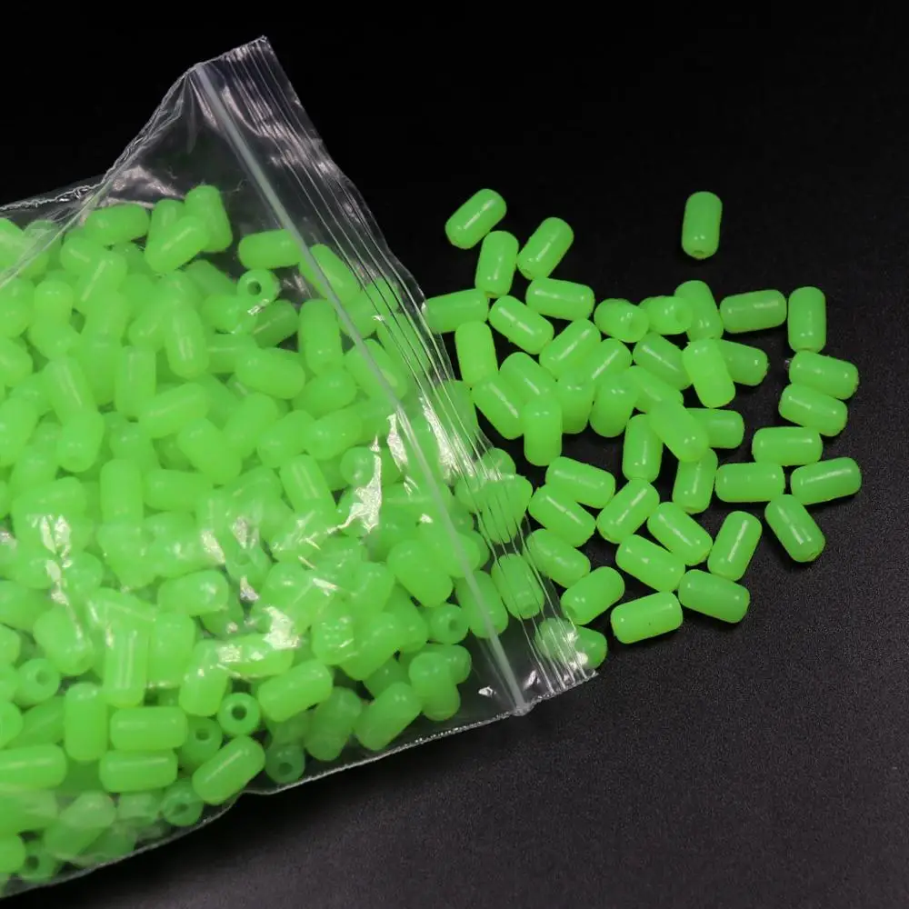 Elllv-Cuentas luminosas para pesca en agua salada, accesorio cilíndrico grande, suave y duro, 7x12mm, 100 unidades - imagen 4