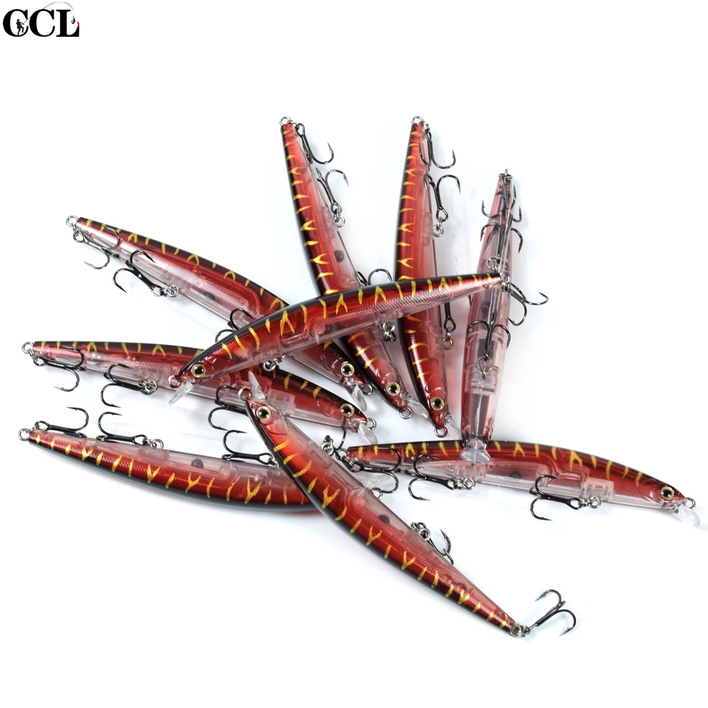 CCLTBA-Cebo Minnow suspendido de alta calidad, 110mm, 11g, peso de tungsteno fundido largo, Wobblers Jerkbait, Señuelos de Pesca Minnow - imagen 4