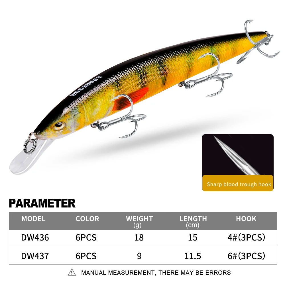 VALHALLA-Juego de cebo Artificial para Pesca, cebo duro para pececillos, 9g, 18g, cebo bajo el agua, para buceo, Wobblers, Swimbaits, 5/6 uds. - imagen 3