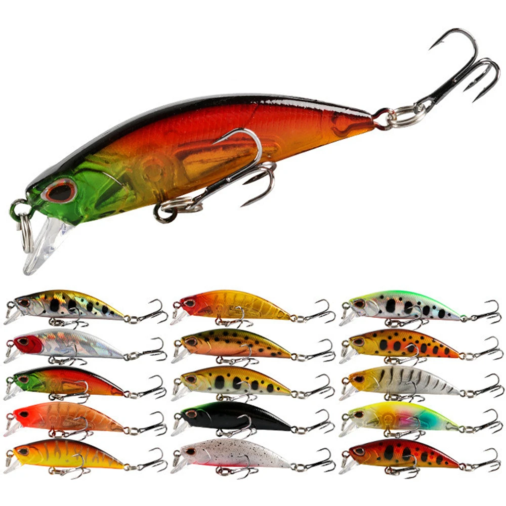 Minnow Wobblers de hundimiento, Señuelos de Pesca de 5,5 cm y 5g, cebo duro de plástico Artificial para trucha, aparejos de pesca de lubina - imagen 2