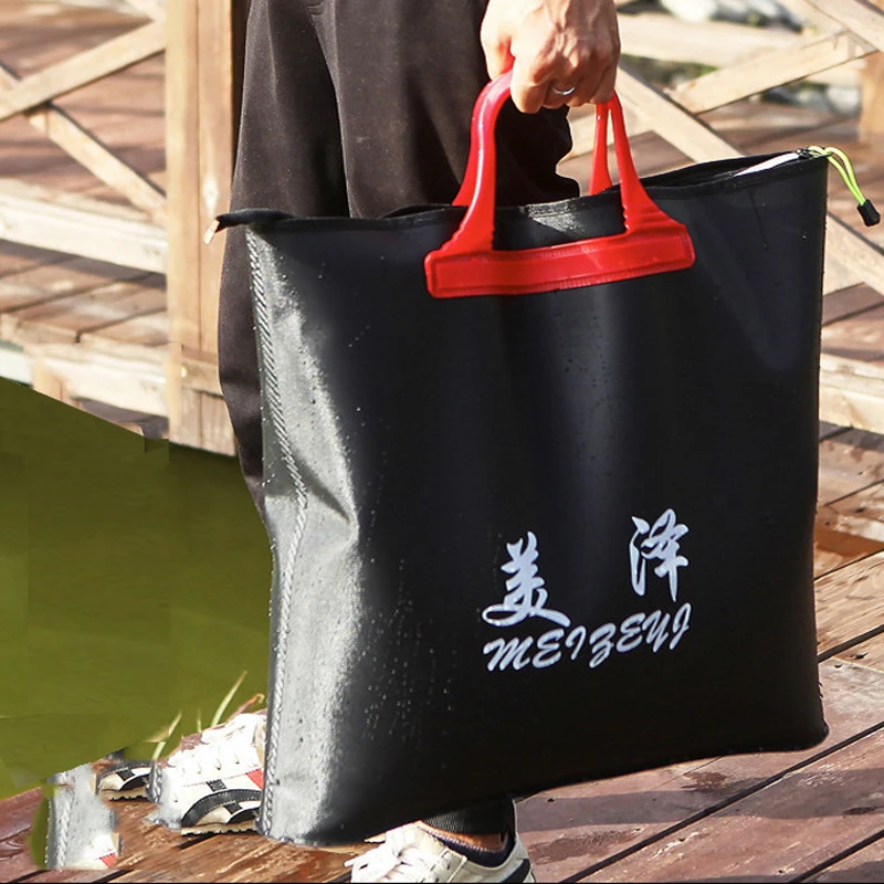 Bolsa grande de pesca impermeable, bolso de mano grueso para peces vivos, Cubo de equipo de pesca ligero multifunción, suministros de caja de pesca - imagen 5