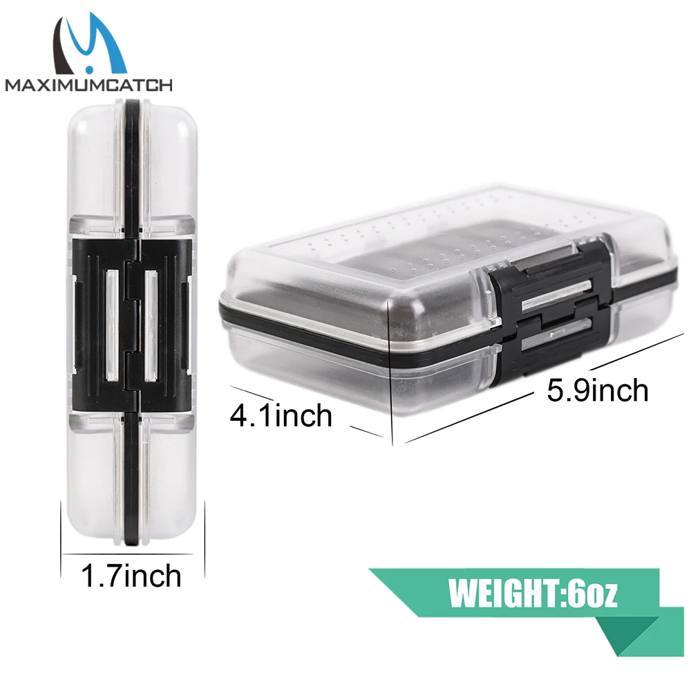 Caja de pesca con mosca Maximumcatch, plástico ABS, doble cara, transparente, impermeable, 150*105*45mm - imagen 4