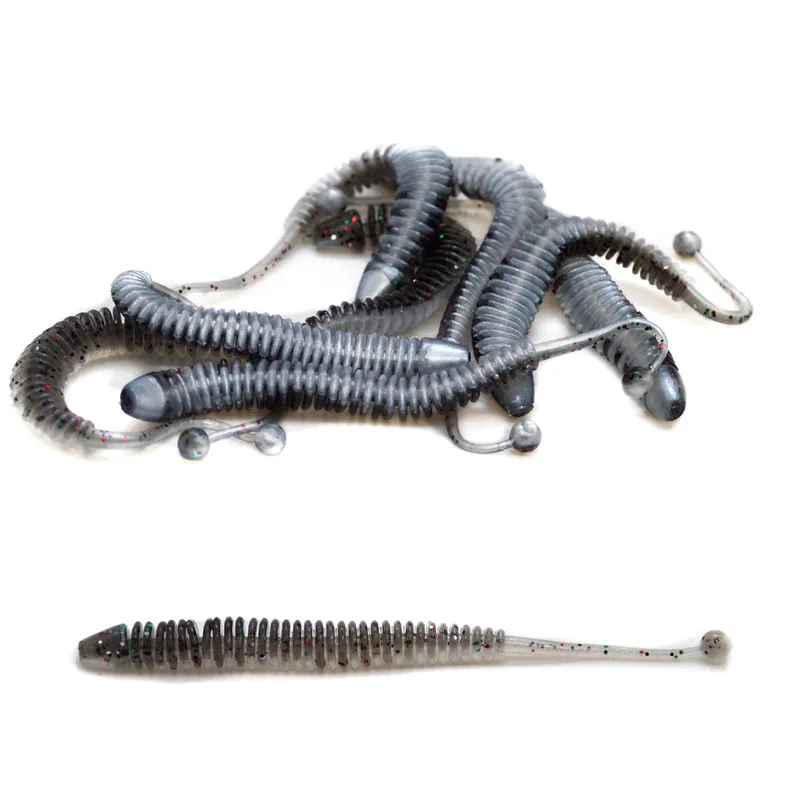 Señuelo de pesca cebo suave cola con forma de bola 1g 8cm señuelos de gusanos artificiales Grub Lote 10 piezas VENTA - imagen 3