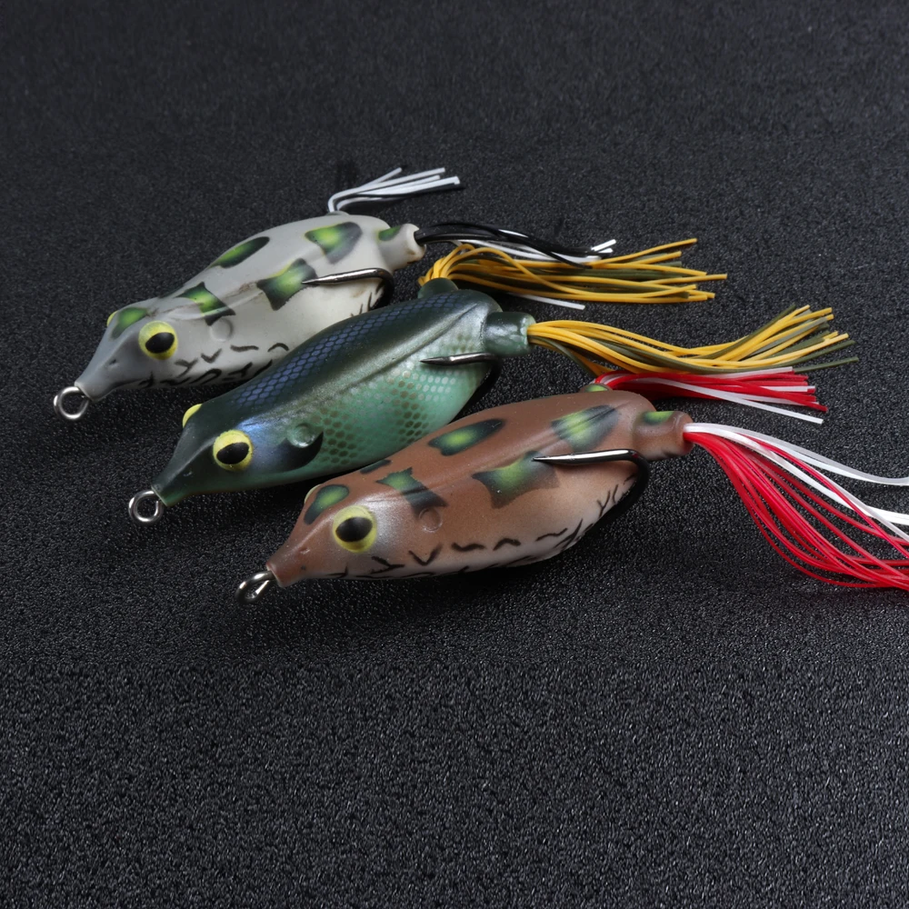 JOHNCOO-señuelo de pesca de rana, cebo de silicona suave de 15g y 12g, señuelos de rana de plástico, señuelos de lubina, señuelo de cabeza de serpiente realista - imagen 2