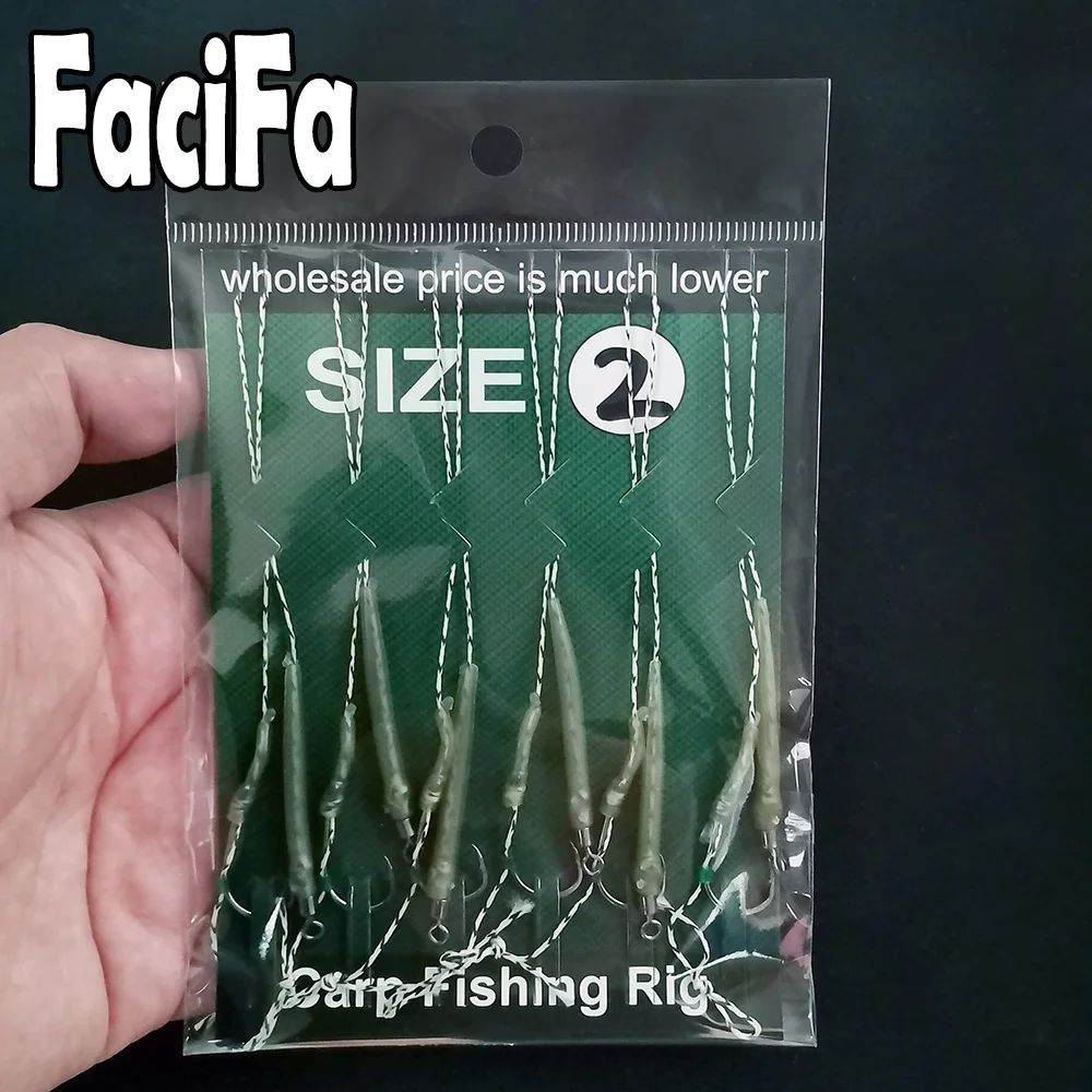 6 a 12 piezas Accesorios de pesca de carpa Aparejo de pelo Anzuelo de pesca 1 juego Anzuelo de Boilie atado listo para usar con hilo de pescar Manga anti enredos. - imagen 3