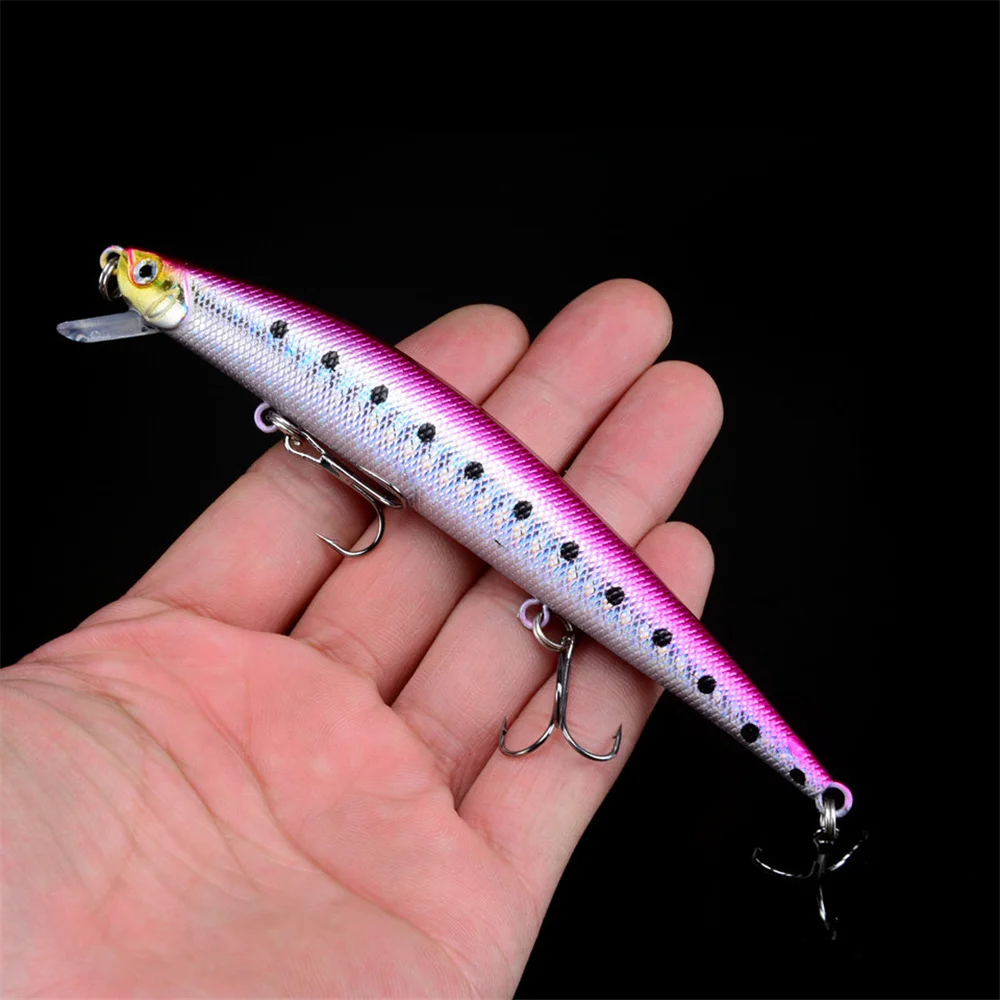 1 Uds. Señuelo de Pesca flotante Minnow 12,5 cm 12,5g tiro largo Crankabit Wobbler aparejos Isca cebo duro Artificial Pesca para Lucio - imagen 3