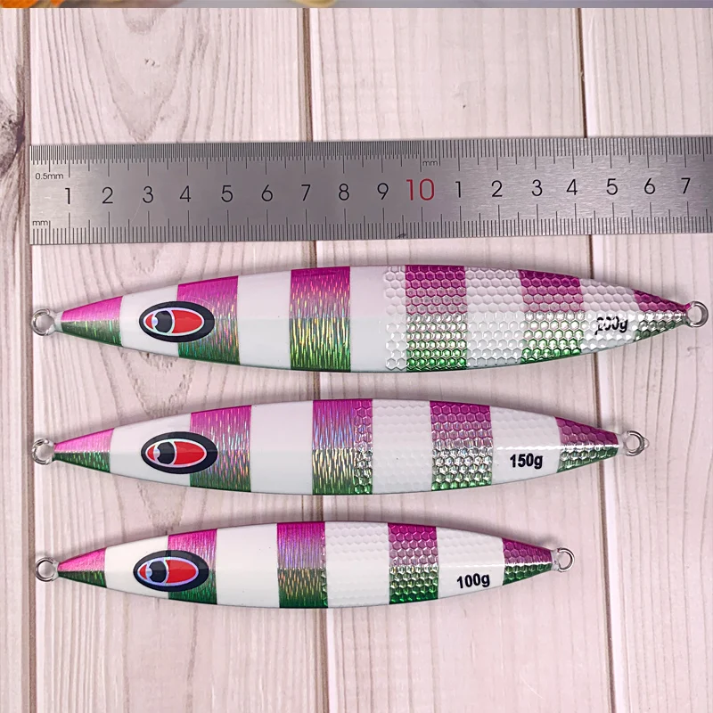 OBSESSION-señuelo de pesca giratorio, cuchara Artificial de hundimiento lento, anzuelo de ayuda, 100g, 150g, 200g - imagen 5