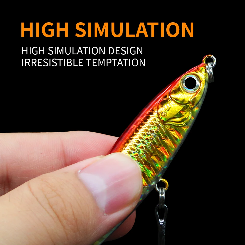 Señuelos de Pesca con lápiz, cebo Artificial de hundimiento luminoso, anzuelos triples de plumas, 8,5 cm, 16g - imagen 3