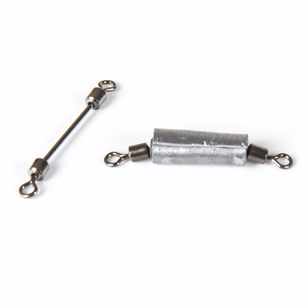 100 Uds conector de pesca largo giratorios conectores de rodamiento de barril anillo sólido de plomo accesorios de aparejos de pesca de acero inoxidable herramientas - imagen 3